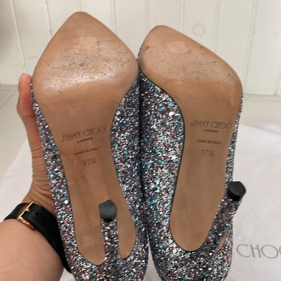 Jimmy Choo Romy glitter pumps 37.5 - Picture 4 of 5